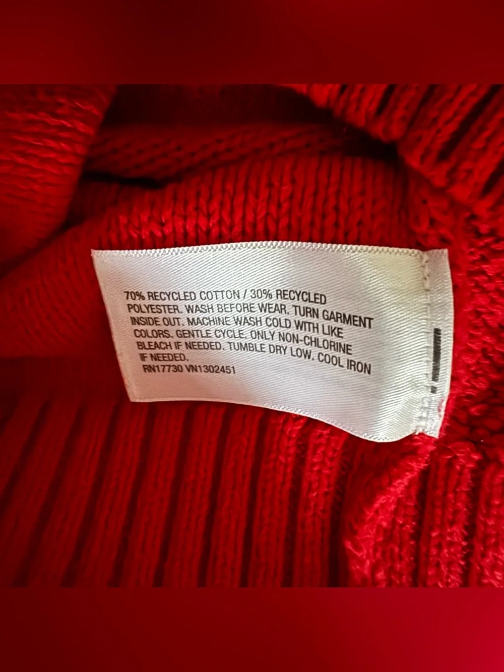 Cat & Jack Red Cable-Knit Sweater Button Turtleneck Christmas Holiday Boys 5T